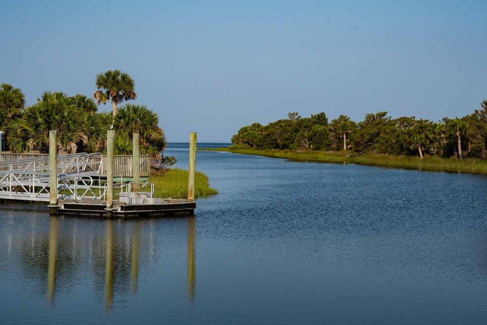 Dock at the boat launch area at the St. Marks Wildlife Refuge