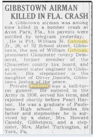 B-17 Crash Site news article
