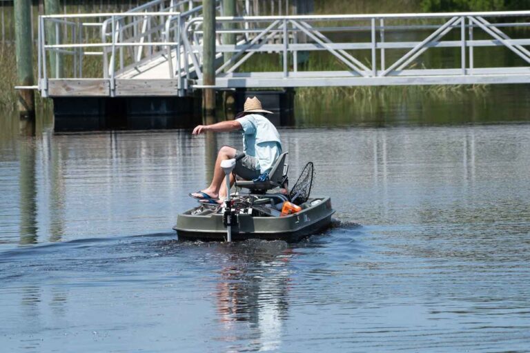 Small boat at the saltwater boat ramp